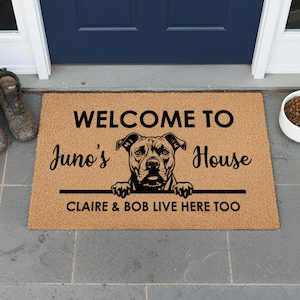 Pitbull Doormat - Custom Pitbull  Dog Breed Mat - Custom Dog Gifts For Dog Lovers - Personalized Pitbull  Welcome Rug - Dog Door Mat