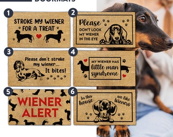 Wiener Dog Doormat - Sausage Dog Welcome Mat - Funny Dog Doormat - Dachshund Doormat - Funny Sausage Dog Doormat - Dog Lover Mat - Dog Decor