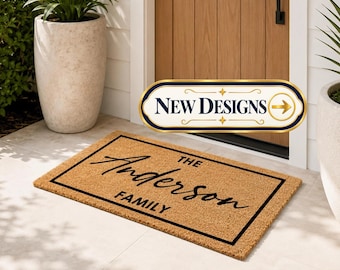 Personalised Family Doormat With Last Name | Custom Welcome Mat | Housewarming Gift