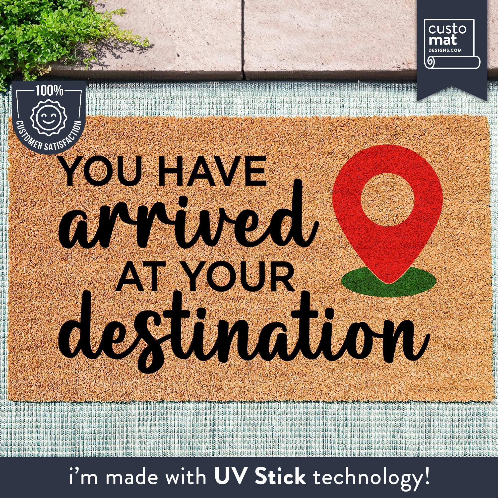 You Have Arrived At Your Destination - Humorous Way To Welcome Guests - Housewarming Gift - Funny Welcoming Doormat - Destination Doormat