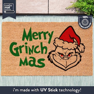 Grinch Home Decor - Grinch Doormat - Funny Holiday Doormat - Funny Holiday Mat - Holiday Decor - Grinch Decorations - Holiday Rug