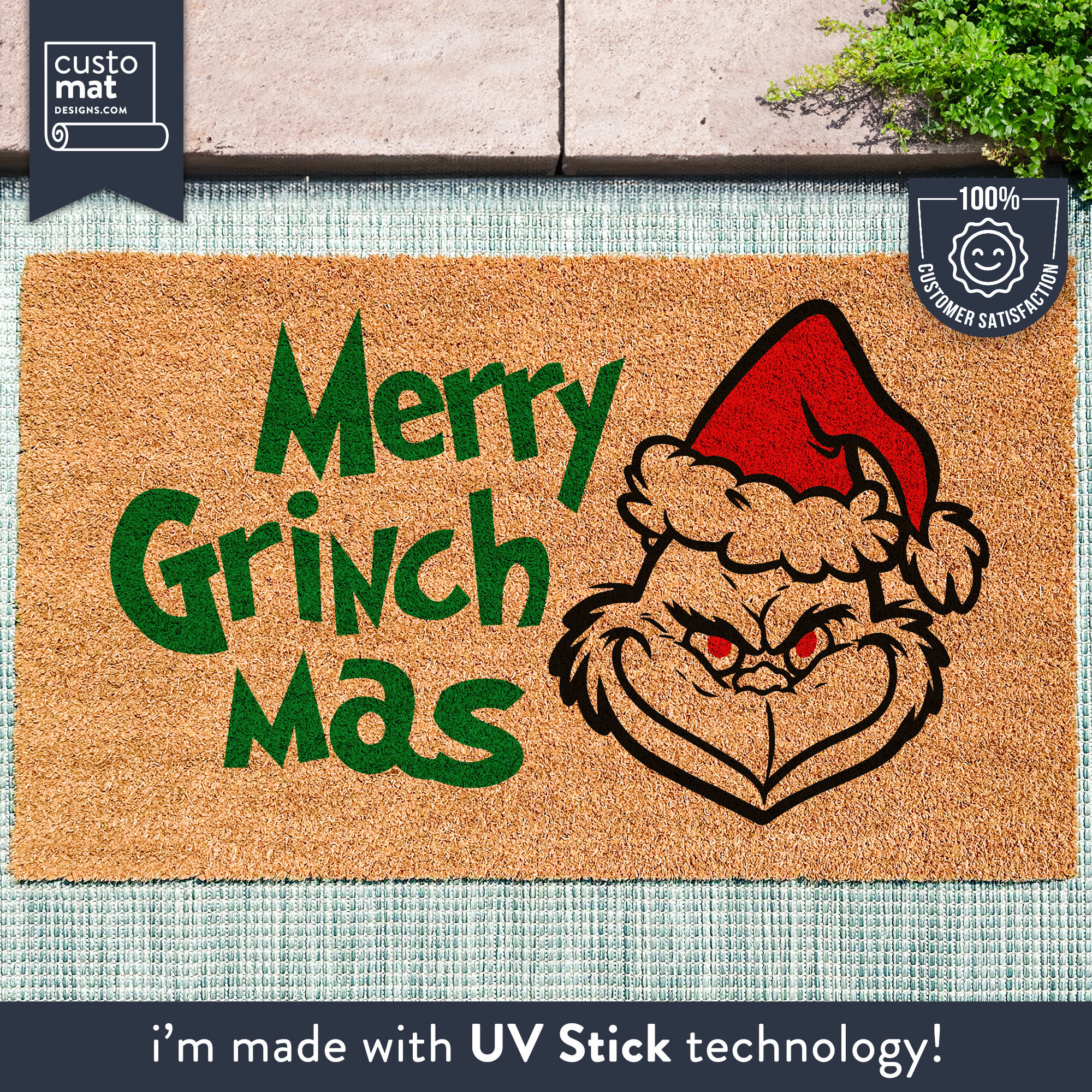 Grinch Wohndekor - Grinch Fußmatte - Lustige Feiertags Fußmatte - Lustige Feiertagsmatte - Feiertagsdekor - Grinch Dekorationen - Feiertagsteppich