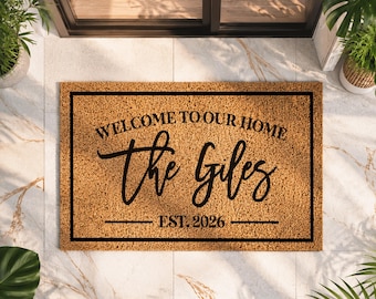 Personalised Last Name Mat | Custom Family Doormat | Unique Home Gift