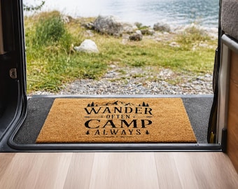 Felpudo "Wander Often Camp Always" (Viaja a menudo, acampa siempre) – Regalo para viajeros y campistas