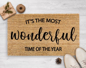 It&#39;s The Most Wonderful Time Of The Year - Christmas Doormat - Holiday Decor - Christmas  - Seasonal Gift - Merry Christmas - Home Decor