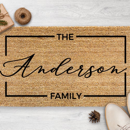 LARGE Custom Doormat Last Name Doormat Housewarming Gift Etsy