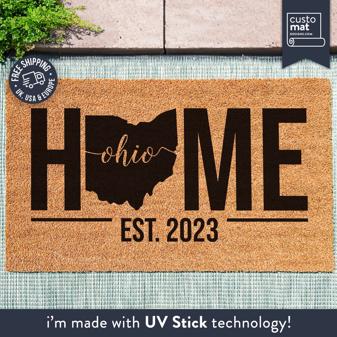 American State Mat Ohio State Map Personalized State Doormat US State