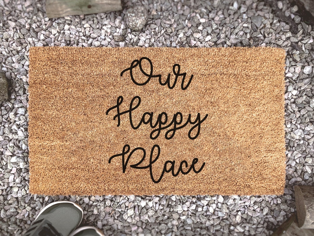Our Happy Place Doormat Custom Coir Mat Etsy Canada