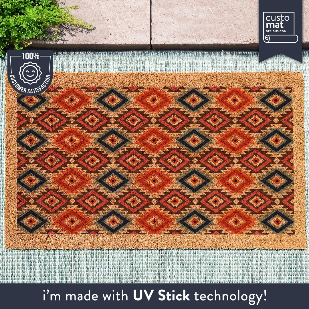 Pink Rose Tribal Aztec Floor Mat main image 1