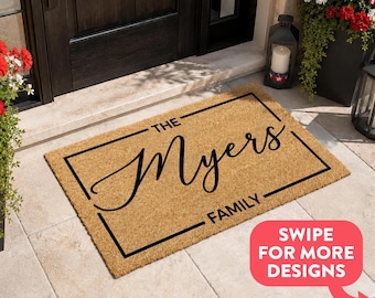 Personalised Surname Doormat | Custom Coir Mat | Doorstep Decor