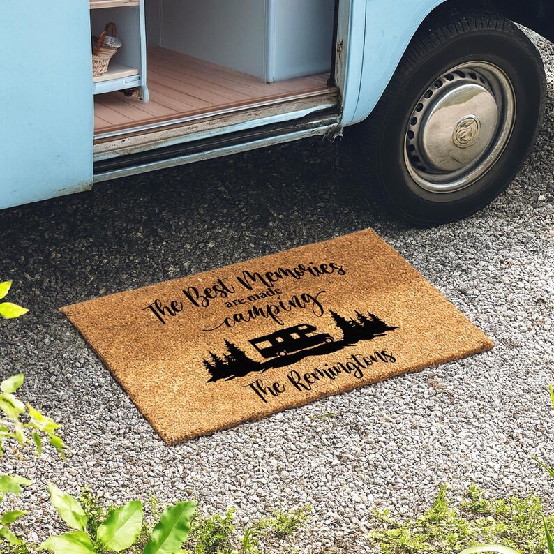 Custom Camping Doormat - Pesonalized Campsite Door Mat - Custom Coir Welcome Mat - Camping Decor image 6