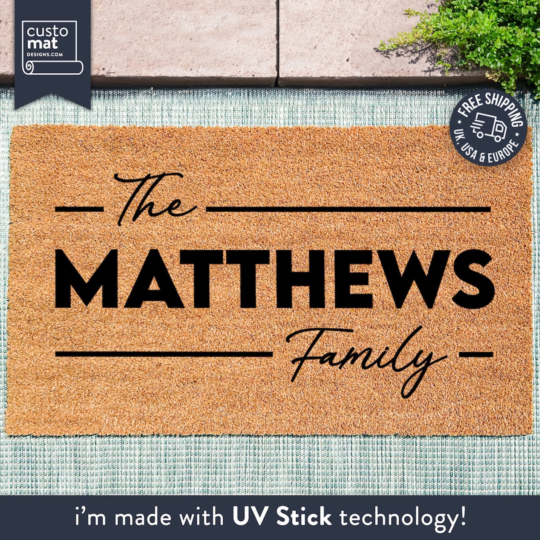Custom Family Door Mat - Family Surname Rug - Custom Doormat - New Home ...