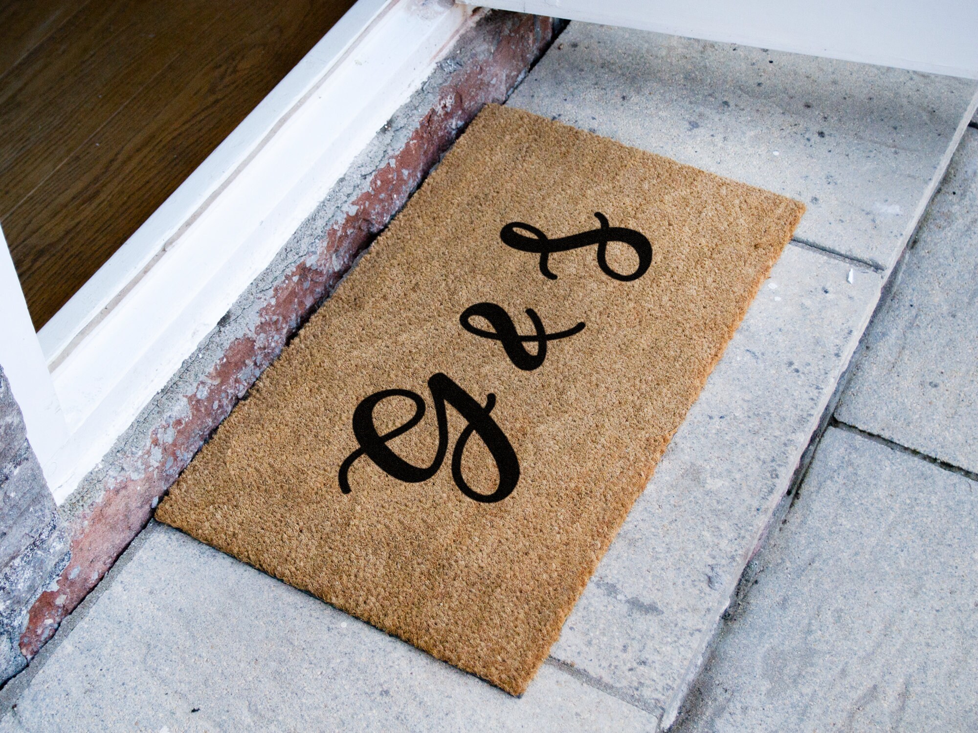Personalized Initial Door Mat - Custom Coir Rug - New Home Gift - Cute