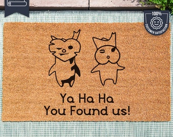 Ya Haha You Found Us Doormat - Zelda Breath Of The Wild - Zelda - Korok Seeds - Hestu - Nintendo Doormat - Zelda Gift - Korok Forest