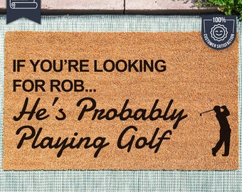 Personalized Gift For Him - Customized Mat - New Home Gift - Valentines Gift - Gift For Husband - Golf Gift - Funny Doormat