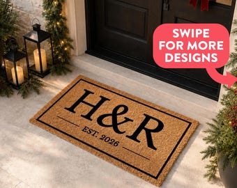 Personalised Coir Last Name Doormat | Custom Family Welcome Mat | Home Gift