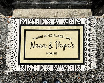 Custom Nana and Grandad Welcome Mat, Weatherproof Entrance Rug