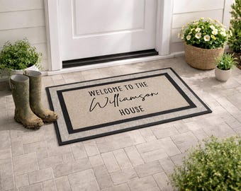 Felpudo personalizado con texto a medida – Felpudo personalizado – Alfombra de bienvenida – Regalo de inauguración de casa – Regalo personalizado para el hogar