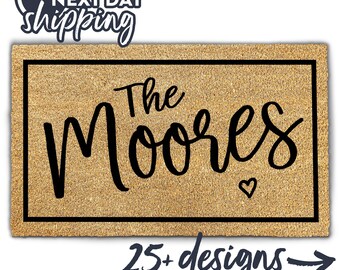 Custom Personalized Welcome Mat - New Home Gift Family Doormat - Housewarming Gift - Front Door Mat Personalized Doormat - Coir Welcome Mat