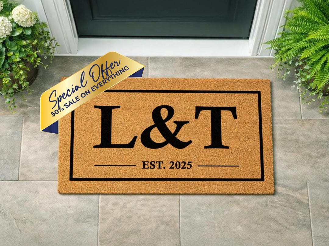 First Home Monogram First Home Essentials | Custom L&T Monogram Door Rug - Etsy