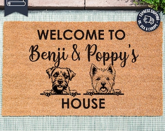 Personalized Pet-Themed Doormat - Unique Gift for Dog Enthusiasts - Celebrate Your Dog Breed - Custom Dog Breed Welcome Mat - Dog Lover Gift