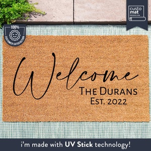 Personalized Family Last Name Doormat -  Custom Rug - Last Name Custom Door Mat - Welcome Mat - Housewarming Gift - Family Name Doormat