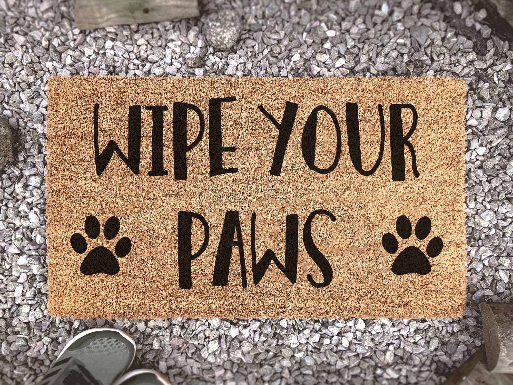 Bold Wipe Your Paws Dog / Cat Paw Print Doormat Cute Pet Etsy UK