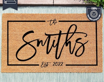 Doormat Custom - Housewarming Gift - Personalized Door Mat - Closing Gift - Welcome Doormat - Custom Front Door Mat - Monogram Doormat