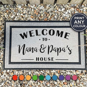 Welcome to Nana & Papa&#39;s House - Grandad Gift - All Weather Doormat - Nanny Gift - Gifts For Grandad and Nanny - Personalized Doormat