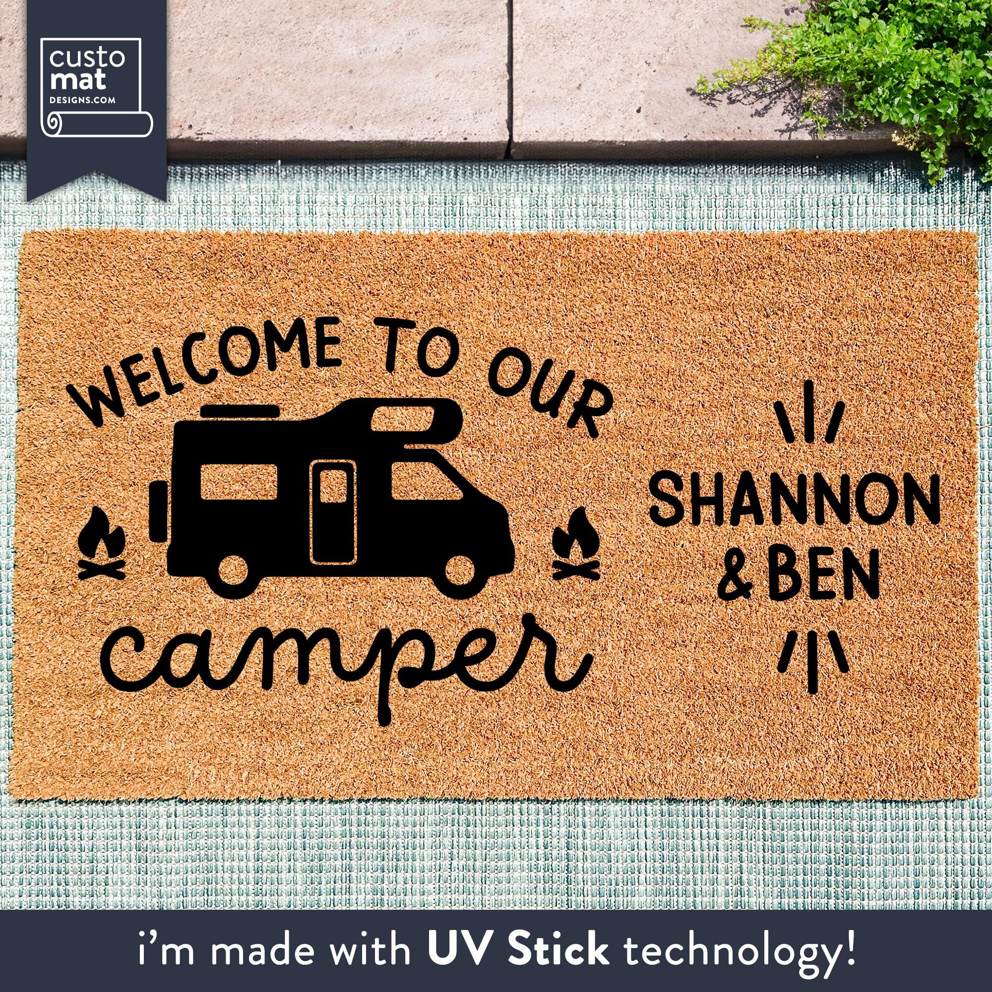 Welcome to Our Camper Personalized Van Doormat - Custom Camper Door Mat ...