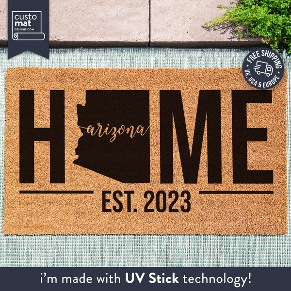 Arizona State - Home State Doormat - State Silhouette Door Mat - Custom Personalized Rug Gift - Housewarming Mat - Porch Decor - Arizona Art