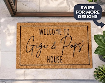 Personalised Gigi & Pops Doormat | Home Decor | Custom Coir Welcome Mat