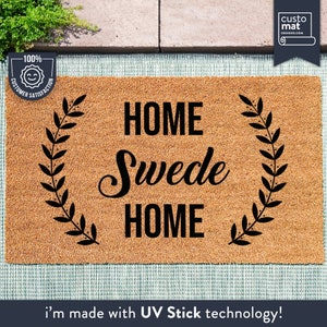 Home Swede Home - Cute Swedish Family Door Mat New Home Wedding Gift