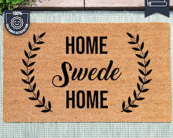 Home Swede Home - Cute Swedish Family Door Mat New Home Wedding Gift