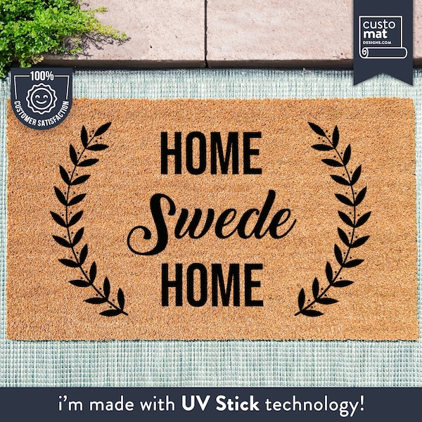 Home Swede Home - Cute Swedish Family Door Mat New Home Wedding Gift
