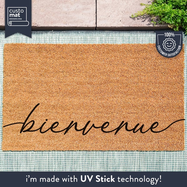 French Welcome Doormat - Bienvenue Coir Door Mat - Custom Made - French Doormat - Personalized Doormat - Home Decor - Housewarming Gift