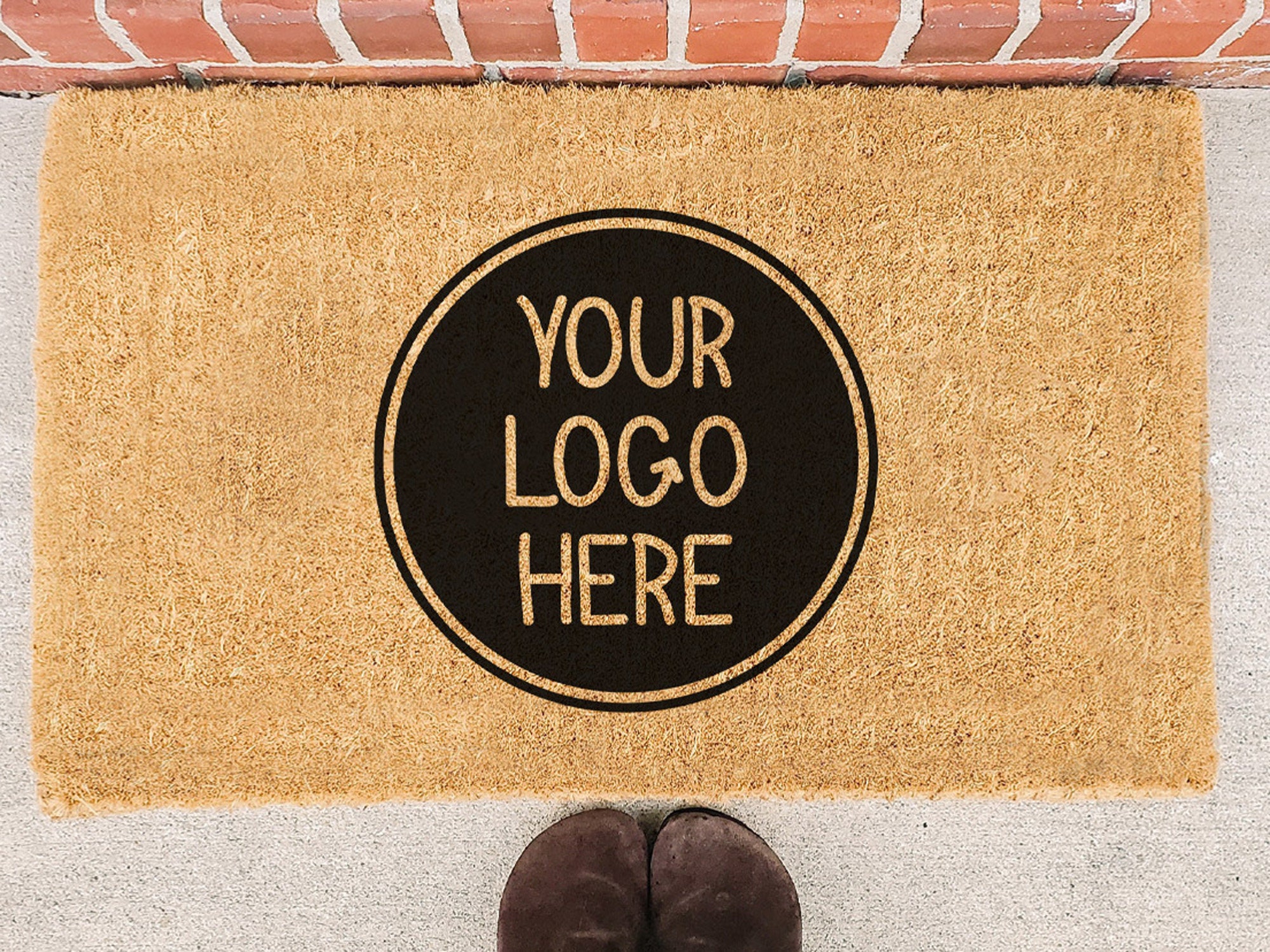 Your Logo Here Personalized Doormat Your Custom Design Door Etsy