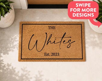 Family Name Doormat | Personalised Entrance Mat | Custom Coir Door Mat