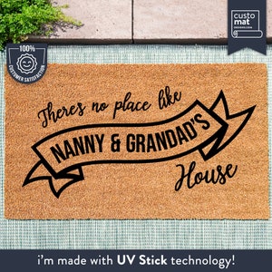 There's No Place Like Nanny And Grandad's House - Personalized Grandparents Gift - Personalized Family Mat - Custom Grandparent Gift