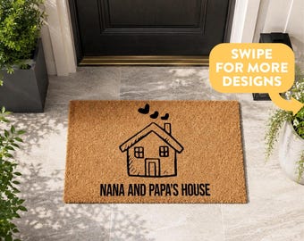 Personalised Nana & Papa Doormat | Closing Gift | Custom Coir Mat