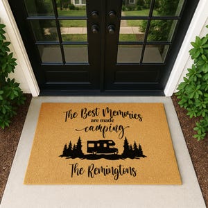 Custom Camping Doormat - Pesonalized Campsite Door Mat - Custom Coir Welcome Mat - Camping Decor image 7