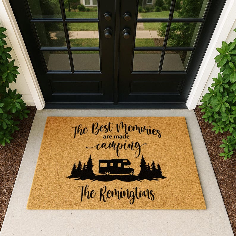 Custom Camping Doormat - Pesonalized Campsite Door Mat - Custom Coir Welcome Mat - Camping Decor image 7