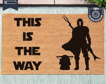 This Is The Way Door Mat - Star Wars Decor - The Mandalorian Merch - Grogu Doormat - Disney + - Star Wars Series - Funny Doormat