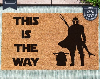 This Is The Way Door Mat Star Wars Decor The Mandalorian Merch Grogu  Doormat Disney Star Wars Series Funny Doormat