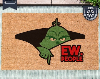The Grinch Door Mat - Funny Coir Doormat - Funny Welcome Mat - Grinch Christmas - The Grinch Decor - The Grinch Christmas Decorations