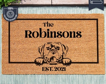 Rottweiler Door Mat - Dog Doormat- Custom Pet Breed - Personalized Animal Doormat - Cute Family Pet Lover Gift - Couples Gift - Pet Gift