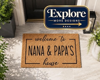 Custom Last Name Door Mat | Housewarming Present | Family Name Coir Mat