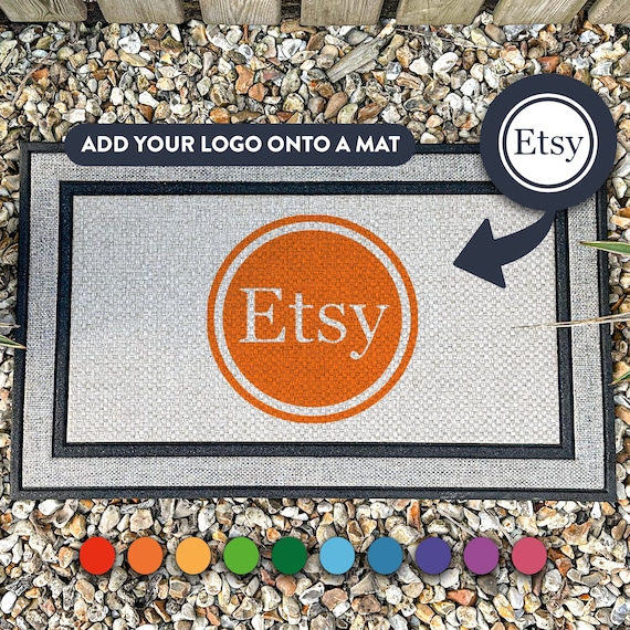 Your Logo Here Personalized Doormat - Realtor Gift - Weatherproof Doormat - Custom Rug - Business Logo - Customized Welcome Mat