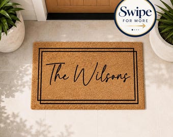 Family Name Coir Doormat | Housewarming Gift | Custom Personalised Door Mat