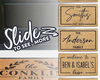 Custom Door Mat - Custom Doormat - Personalized Door Mat - Outdoor Door Mat - Customized Welcome Mat - Slide For More Designs